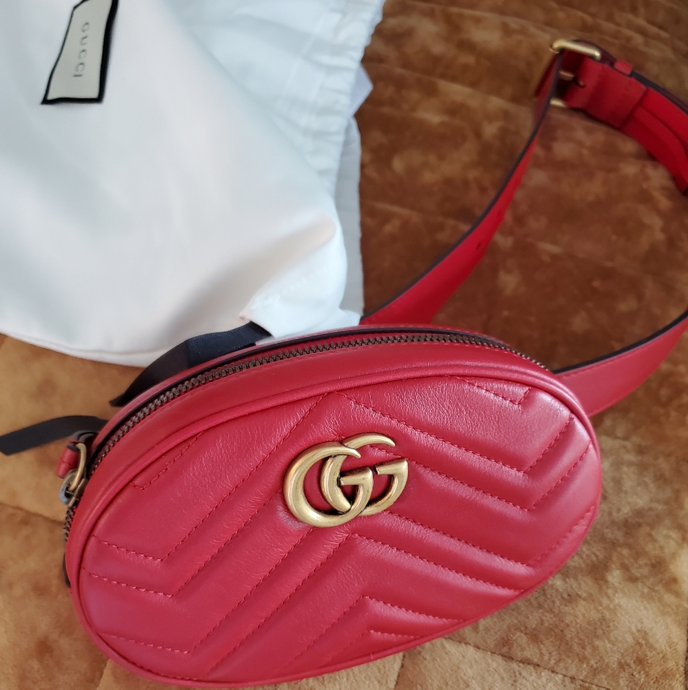 Gucci GG Marmont Red Belt Bag